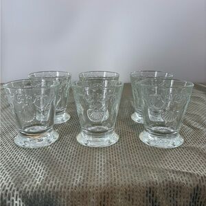 Set of 6 La Rochère Versailles Clear Glass Tumblers French Pressed Glass 8.5oz
